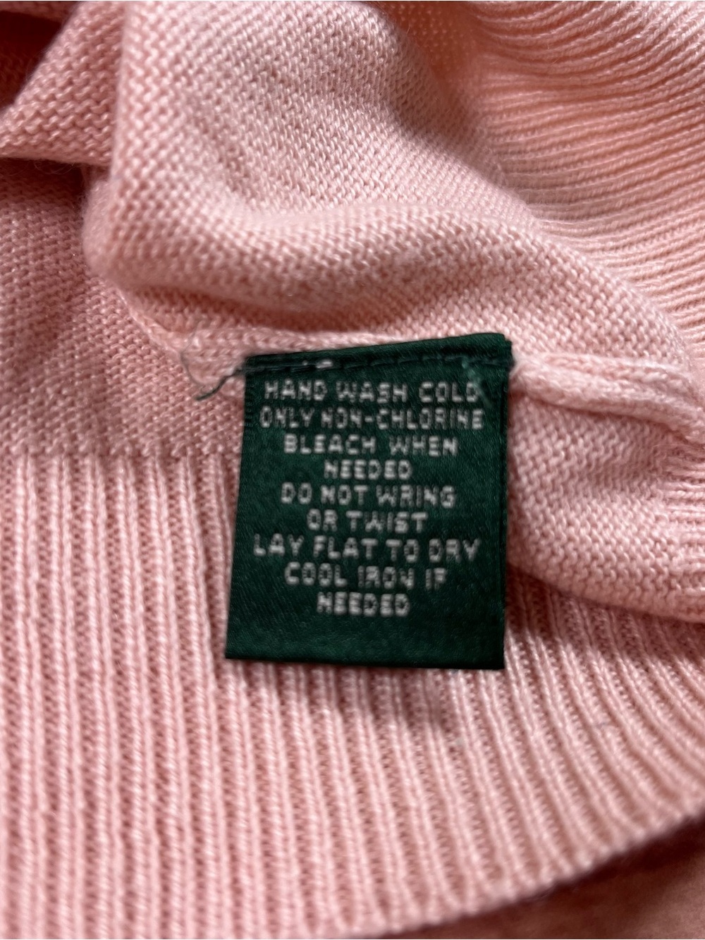 Lauren Ralph Lauren Silk Cashmere Ruffle Neck & Cuff Sweater Blush Women’s L* - Picture 3 of 7
